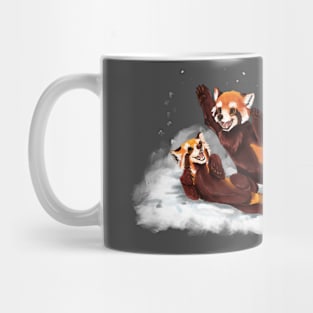 Red Pandas Playing in the Snow Mug